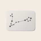 Pisces Zodiac Star Constellation Line Art White Bath Mat Gallery Image 1