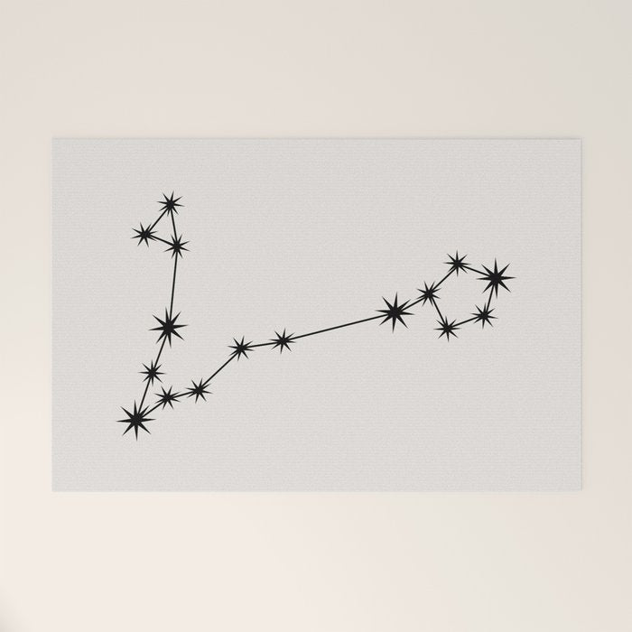 Pisces Zodiac Star Constellation Line Art White Welcome Mat Gallery Image 1