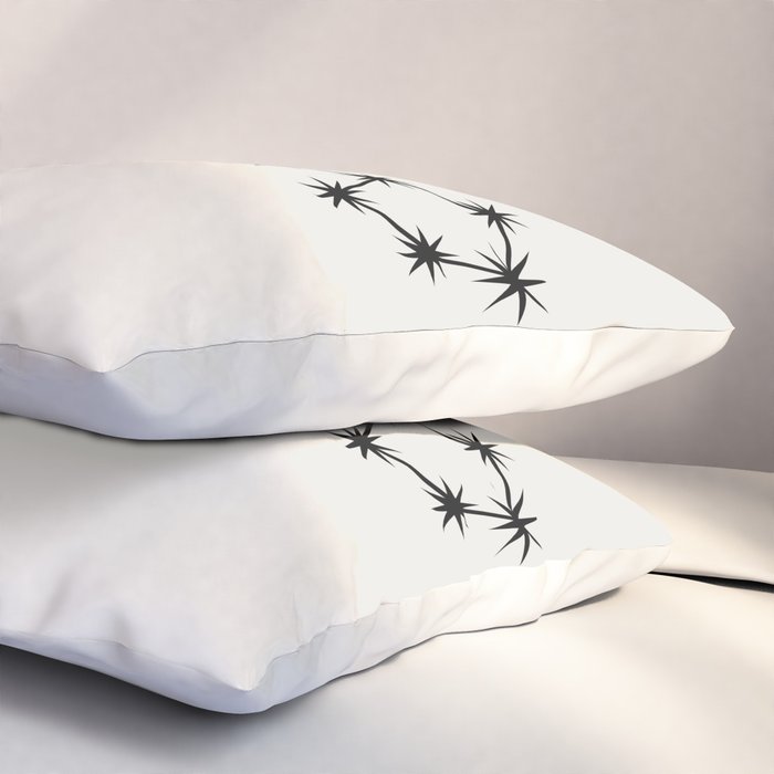 Pisces Zodiac Star Constellation Line Art White Pillow Sham Gallery Image 3