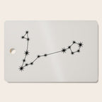 Pisces Zodiac Star Constellation Line Art White Cutting Board Gallery Image 1