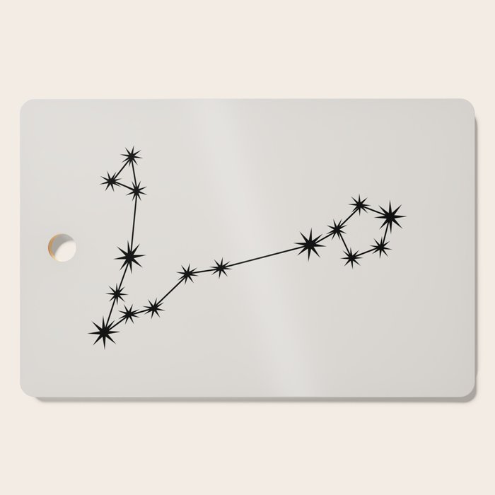 Pisces Zodiac Star Constellation Line Art White Cutting Board Gallery Image 1