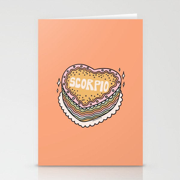 Scorpio Heart Cake Stationery Card Gallery Image 2