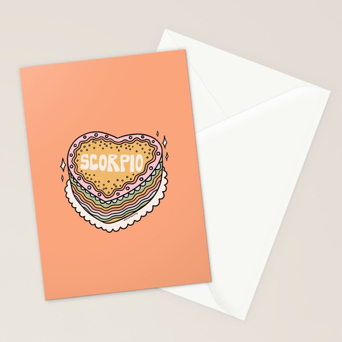 Scorpio Heart Cake Stationery Card Gallery Image 2