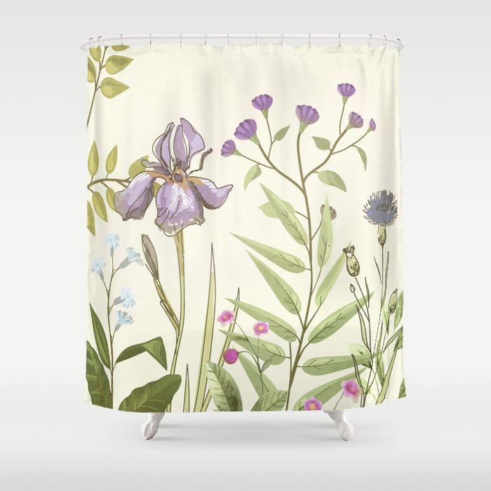 Little Blooming Wildflowers Shower Curtain Gallery Image 1