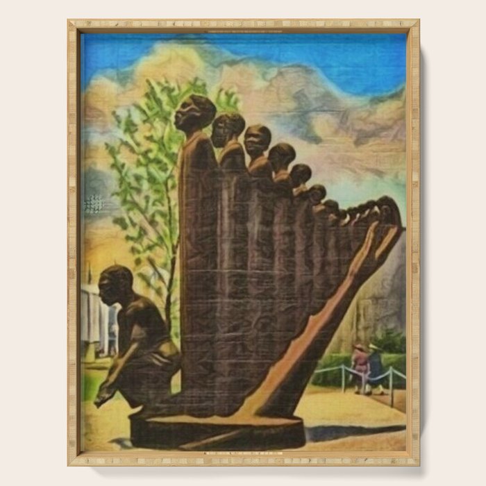 African American Masterpiece 'Lift Up Every Voice & Sing' based on the sculpture by Augusta Savage Serving Tray Gallery Image 1