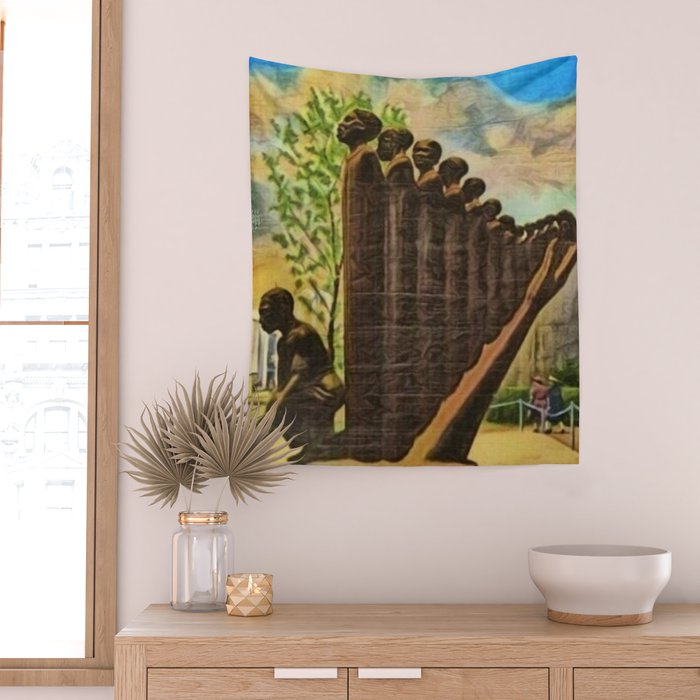 African American Masterpiece 'Lift Up Every Voice & Sing' based on the sculpture by Augusta Savage Wall Tapestry Gallery Image 2