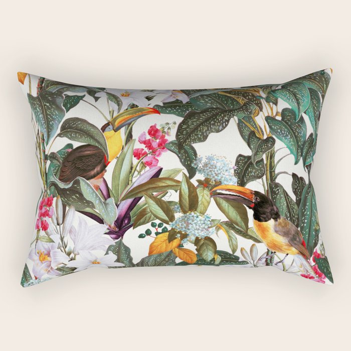 Tropical Toucan Garden Rectangular Pillow Gallery Image 1