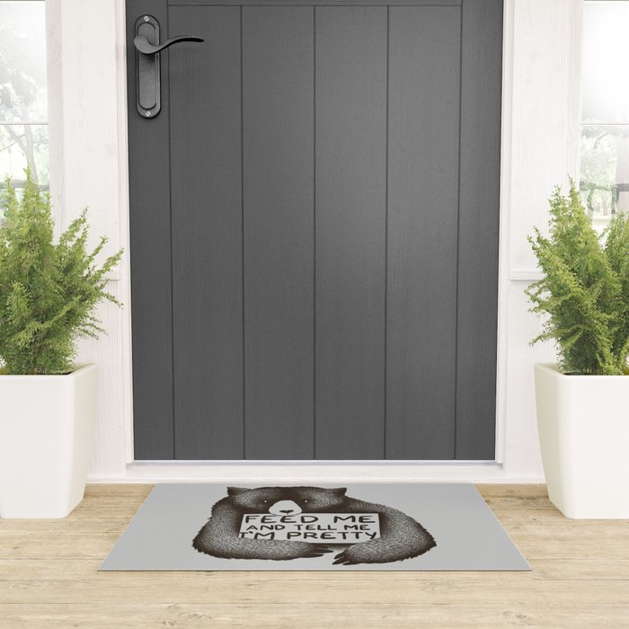 Feed Me And Tell Me I'm Pretty Bear Welcome Mat Gallery Image 3