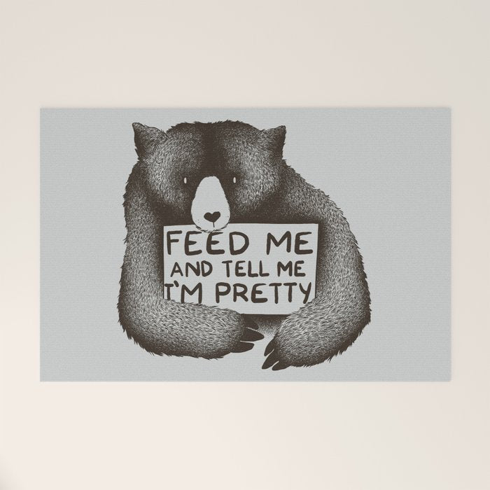 Feed Me And Tell Me I'm Pretty Bear Welcome Mat Gallery Image 1