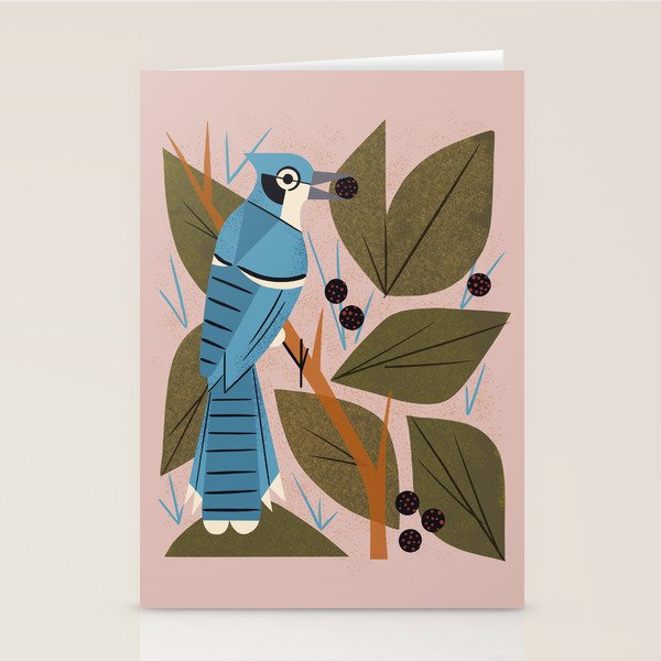 Blue Jay And Berries Stationery Card Gallery Image 1