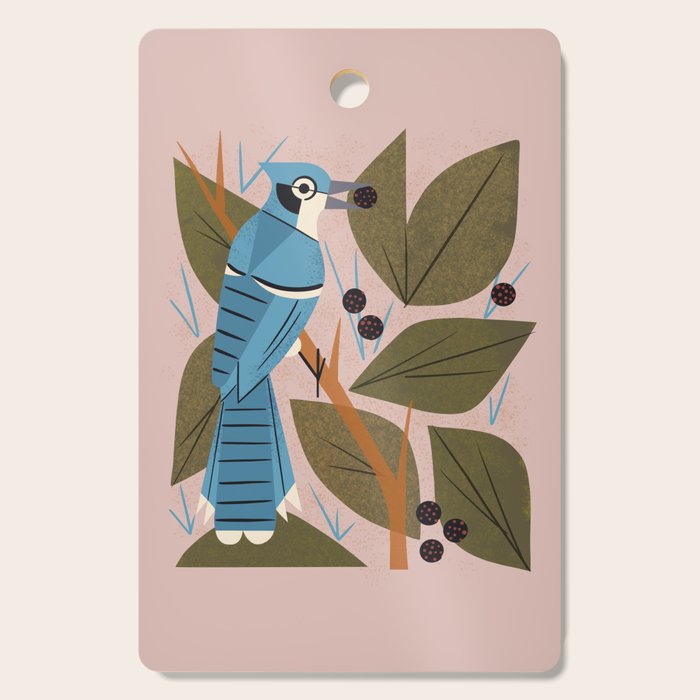 Blue Jay And Berries Cutting Board Gallery Image 1