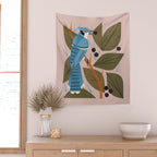 Blue Jay And Berries Wall Tapestry Gallery Image 2