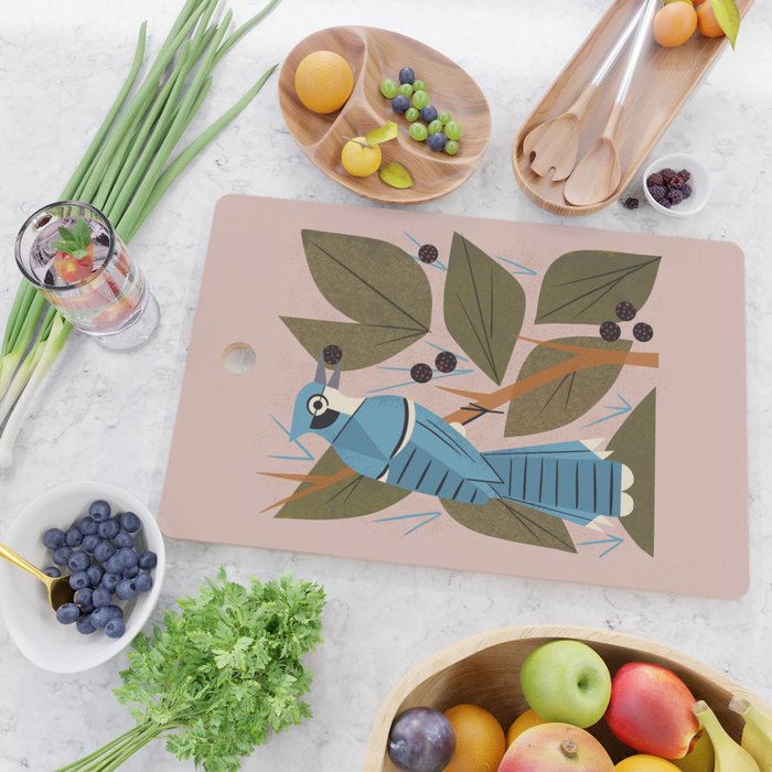 Blue Jay And Berries Cutting Board Gallery Image 2