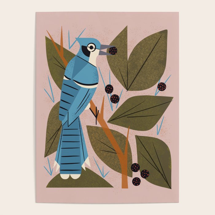Blue Jay And Berries Poster Gallery Image 4