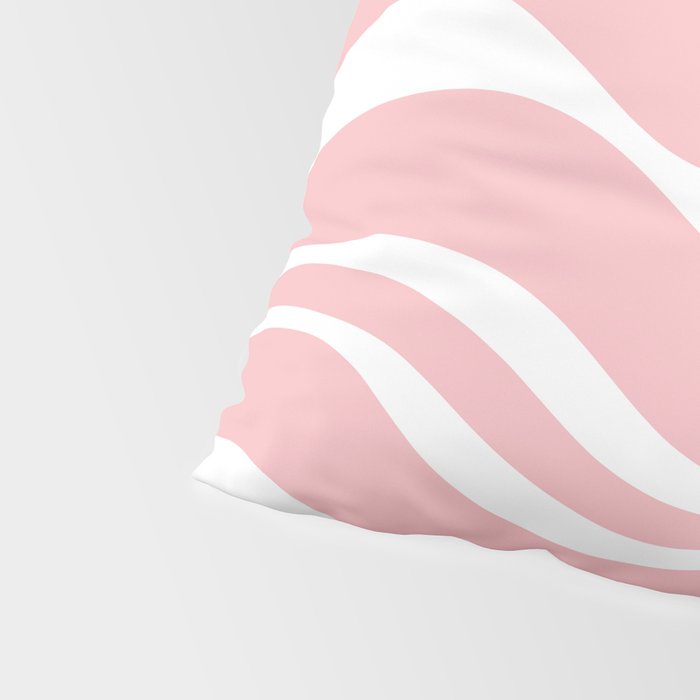 Modern Retro Liquid Swirl Abstract Pattern in Soft Pink Blush and White Pillow Sham Gallery Image 4