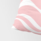 Modern Retro Liquid Swirl Abstract Pattern in Soft Pink Blush and White Pillow Sham Gallery Image 4
