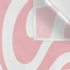 Modern Retro Liquid Swirl Abstract Pattern in Soft Pink Blush and White Wall Tapestry Gallery Image 3