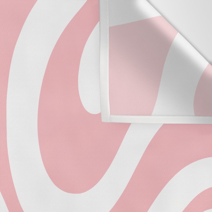 Modern Retro Liquid Swirl Abstract Pattern in Soft Pink Blush and White Wall Tapestry Gallery Image 3