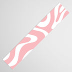 Modern Retro Liquid Swirl Abstract Pattern in Soft Pink Blush and White Table Runner Gallery Image 3
