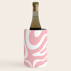 Modern Retro Liquid Swirl Abstract Pattern in Soft Pink Blush and White Wine Chiller Gallery Image 3