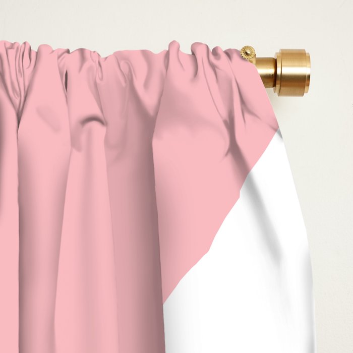 Modern Retro Liquid Swirl Abstract Pattern in Soft Pink Blush and White Window Curtain Gallery Image 2
