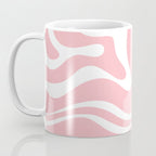 Modern Retro Liquid Swirl Abstract Pattern in Soft Pink Blush and White Coffee Mug Gallery Image 3
