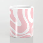 Modern Retro Liquid Swirl Abstract Pattern in Soft Pink Blush and White Coffee Mug Gallery Image 4