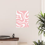 Modern Retro Liquid Swirl Abstract Pattern in Soft Pink Blush and White Poster Gallery Image 2