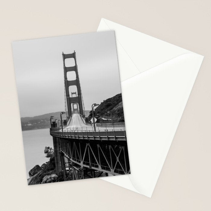 Golden Gate Bridge Black And White Stationery Card Gallery Image 2