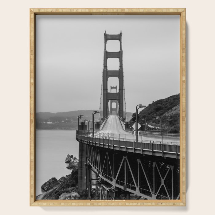 Golden Gate Bridge Black And White Serving Tray Gallery Image 1