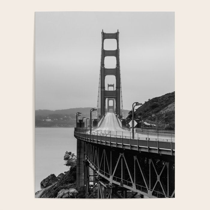 Golden Gate Bridge Black And White Poster Gallery Image 1