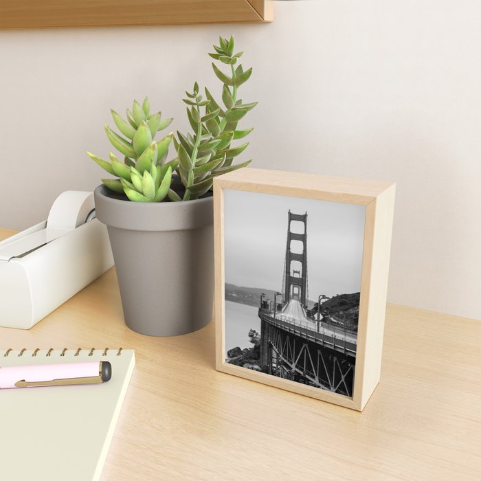 Golden Gate Bridge Black And White Mini Art Print Gallery Image 2