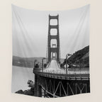 Golden Gate Bridge Black And White Wall Tapestry Gallery Image 4