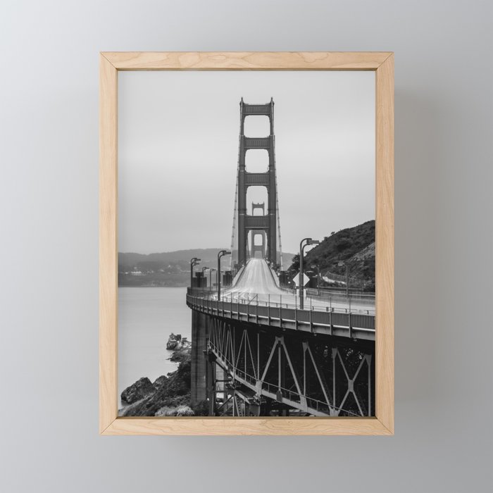 Golden Gate Bridge Black And White Mini Art Print Gallery Image 1