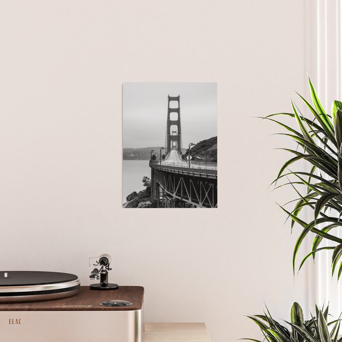 Golden Gate Bridge Black And White Poster Gallery Image 2