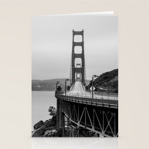 Golden Gate Bridge Black And White Stationery Card Gallery Image 2