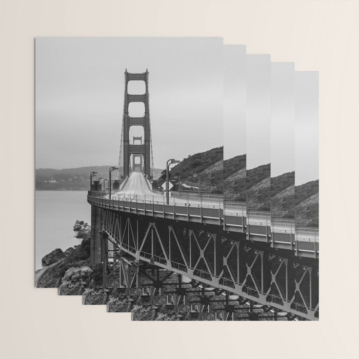 Golden Gate Bridge Black And White Wrapping Paper Gallery Image 3