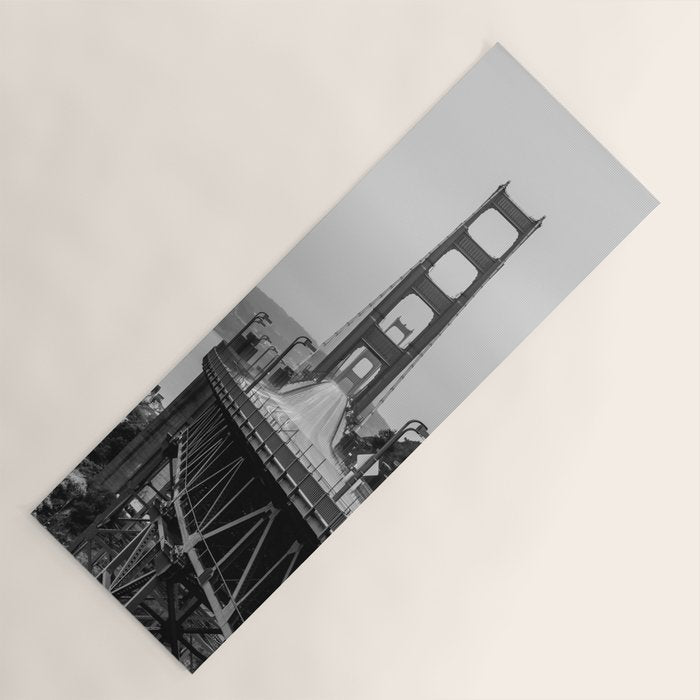 Golden Gate Bridge Black And White Yoga Mat Gallery Image 1