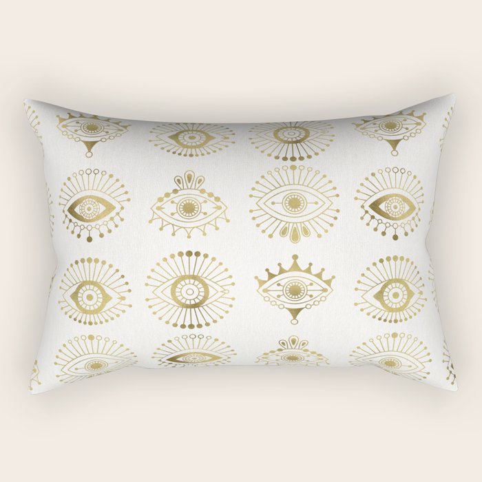 Evil Eyes - Gold Palette Rectangular Pillow Gallery Image 2