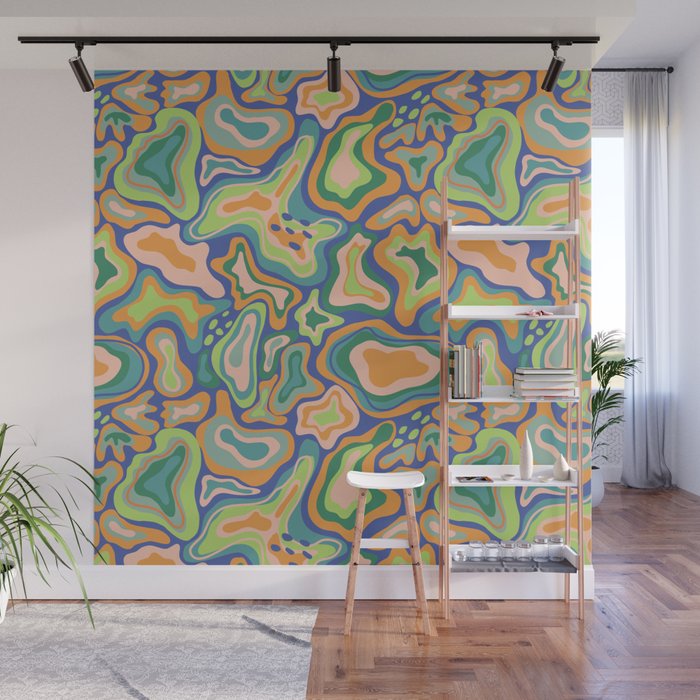 Splish splash green Wall Mural Gallery Image 1