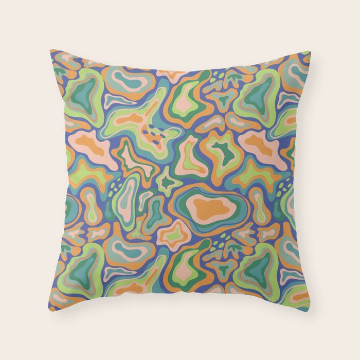 Splish splash green Throw Pillow Gallery Image 6
