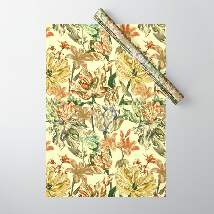 Watercolor Golden Bloom Wrapping Paper Gallery Image 1