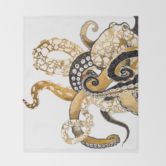 Metallic Octopus Throw Blanket Gallery Image 2