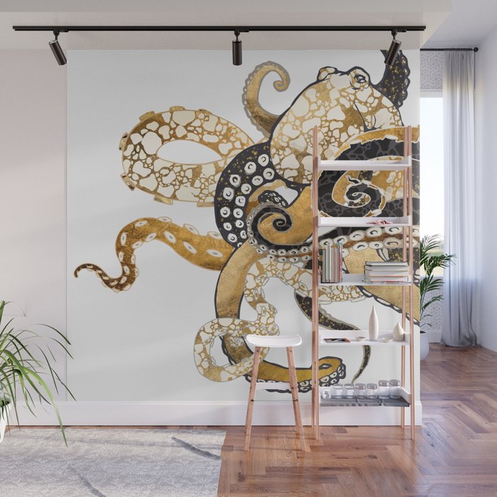 Metallic Octopus Wall Mural Gallery Image 1