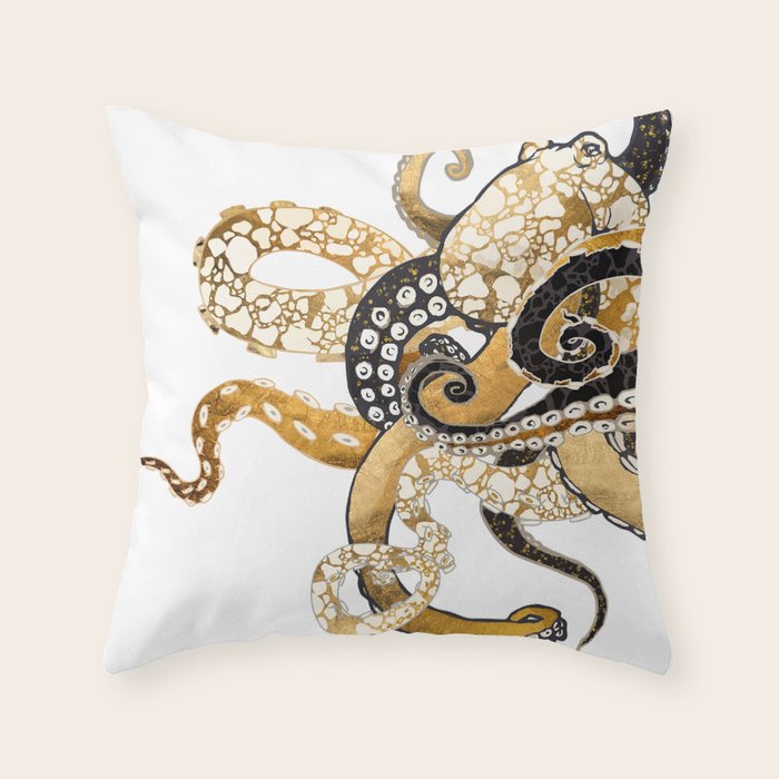 Metallic Octopus Throw Pillow Gallery Image 6