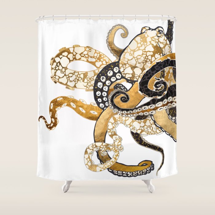 Metallic Octopus Shower Curtain Gallery Image 1