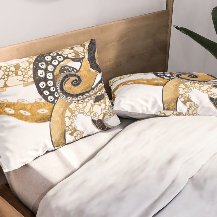 Metallic Octopus Pillow Sham Gallery Image 2
