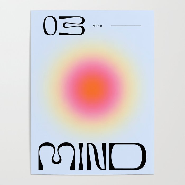 Modern soft blur gradient typography art Poster Gallery Image 1