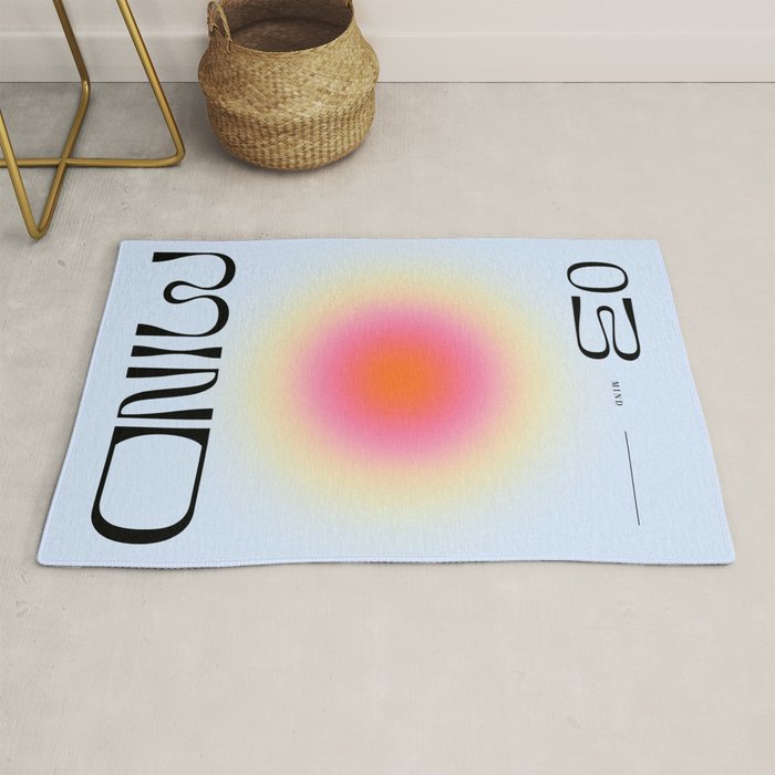 Modern soft blur gradient typography art Rug Gallery Image 1