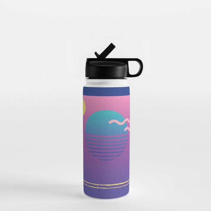 Memphis Pattern 36 / 80s - 90s Retro Water Bottle Gallery Image 1